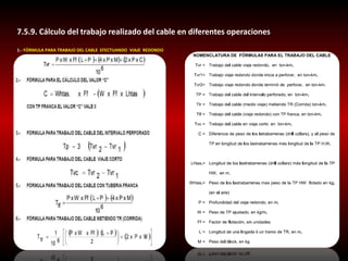 7.5.9. Cálculo del trabajo realizado del cable en diferentes operaciones 
1.- FÓRMULA PARA TRABAJO DEL CABLE EFECTUANDO VIAJE REDONDO 
 