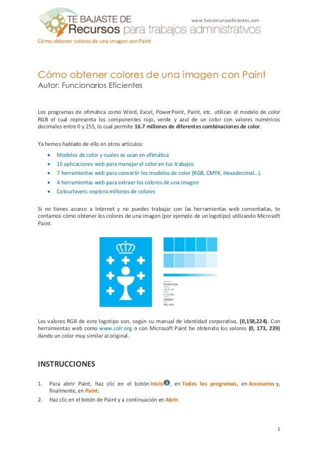 Cómo Obtener Colores De Una Imagen Con Paint Tutorial En
