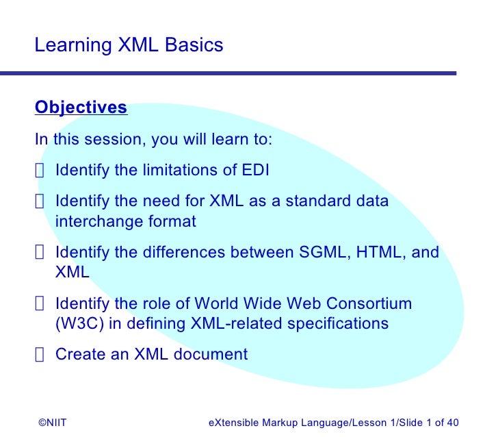 01 sm3 xml xp 01 xml focuses on identifying the format of data not the data itself