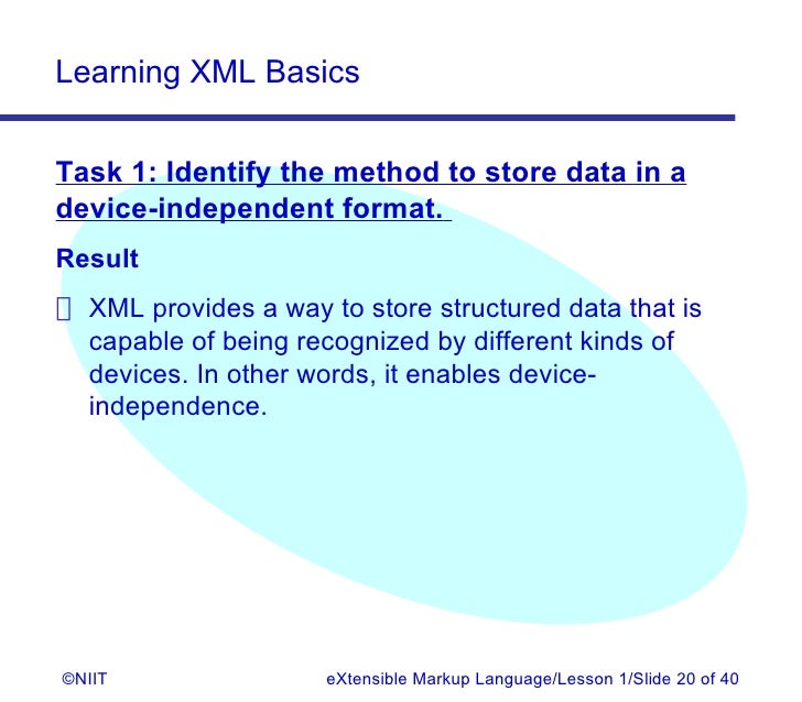 01 sm3 xml xp 01 xml focuses on identifying the format of data not the data itself