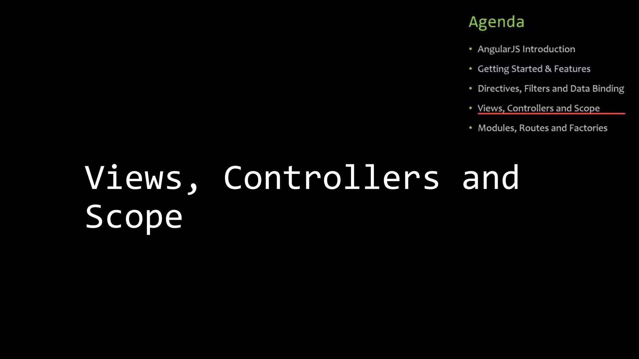 Views, Controllers and Scope 