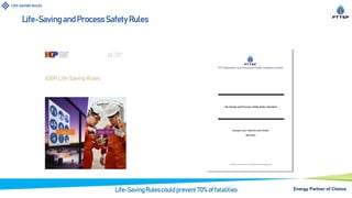 Energy Partner of Choice
Life-SavingRulescould prevent 70% of fatalities
Life-Savingand Process Safety Rules
 