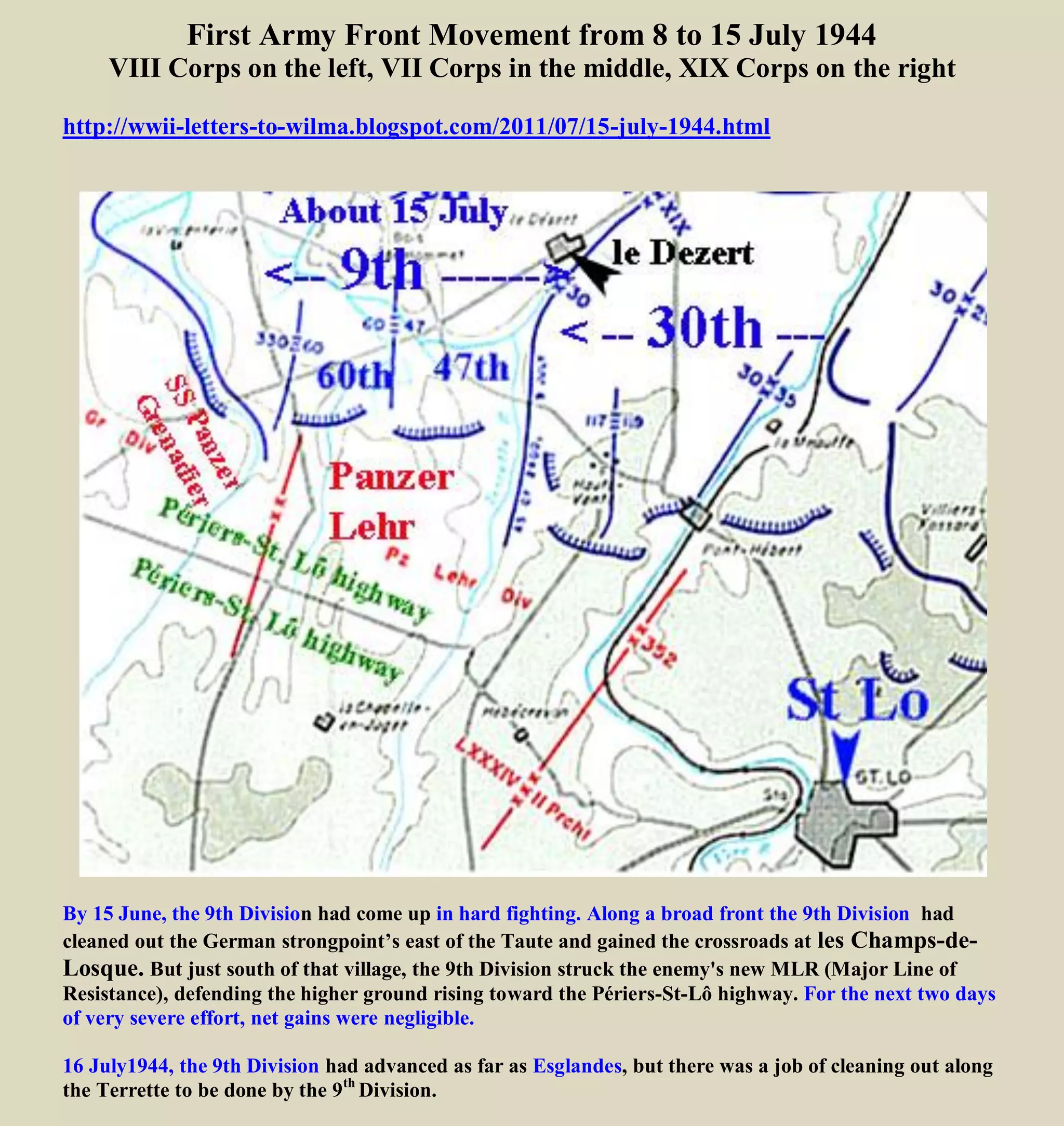 The Counterattack of Panzer Lehr (11 July) Pg 37-42
http://www.ibiblio.org/hyperwar/USA/USA-A-StLo/USA-A-StLo-2.html
http://www.ibiblio.org/hyperwar/USA/USA-A-StLo/USA-A-StLo-2.html
The Counterattack of Panzer Lehr (11 July)
 