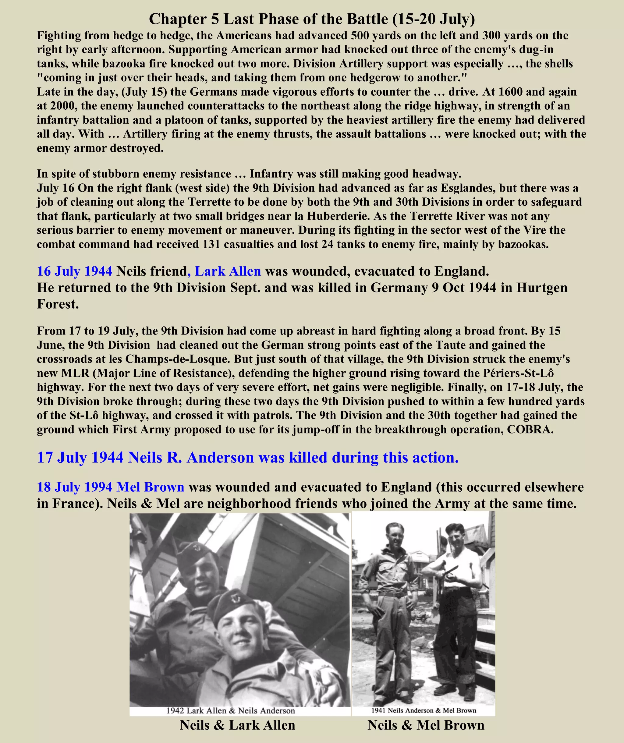 Infantry moving during Operation Cobra
 