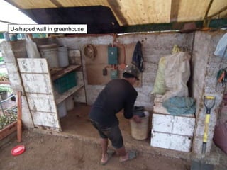 U-shaped wall in greenhouse
 