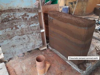 Pneumatic tamped rammed earth
 