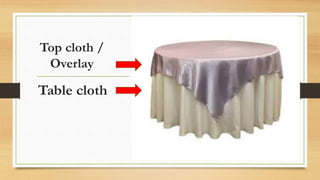 Top cloth /
Overlay
Table cloth
 