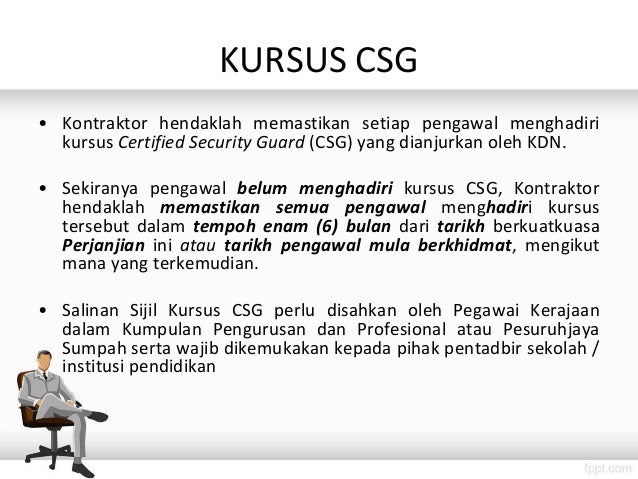 TAKLIMAT KONTRAK PERKHIDMATAN KAWALAN KESELAMATAN DAERAH 