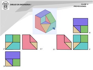 DIBUJO EN INGENIERIA I CLASE 6
PROYECCIONES.
F
S
L I
S
F L I
 