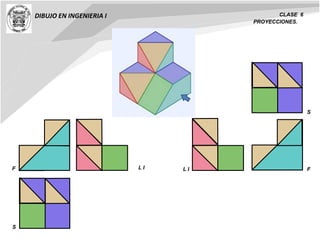 DIBUJO EN INGENIERIA I CLASE 6
PROYECCIONES.
F
S
L I
S
F L I
 