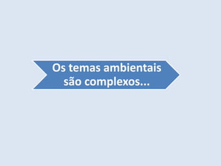 Os temas ambientais
são complexos...
 