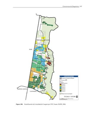 Caracterización Diagnóstica 143
Figura 100. Estratificación de la localidad de Usaquén por UPZ. Fuente: DAPD, 2004.
 