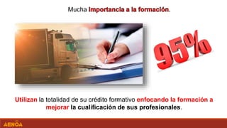 Mucha .
Utilizan la totalidad de su crédito formativo enfocando la formación a
mejorar la cualificación de sus profesionales.
 