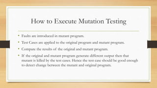 ppt - mutation-based testing powerpoint presentation,... Test planning and software's engineering | PPT