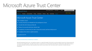 Microsoft Azure Trust Center
 