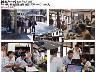 【佐賀ブロック】 2015年9月19日
「有田町 伝統的建造物地図づくりワークショップ」
（約27名参加）
24
 