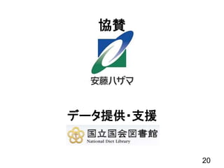 協賛
20
データ提供・支援
 