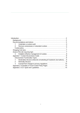 Example cookie compliance audit | DOCX