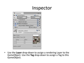Drop Down Unity Inspector unity basics | PPTX