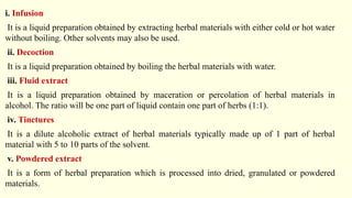 Herbs as raw materials. Herbal drug Technology | PPTX