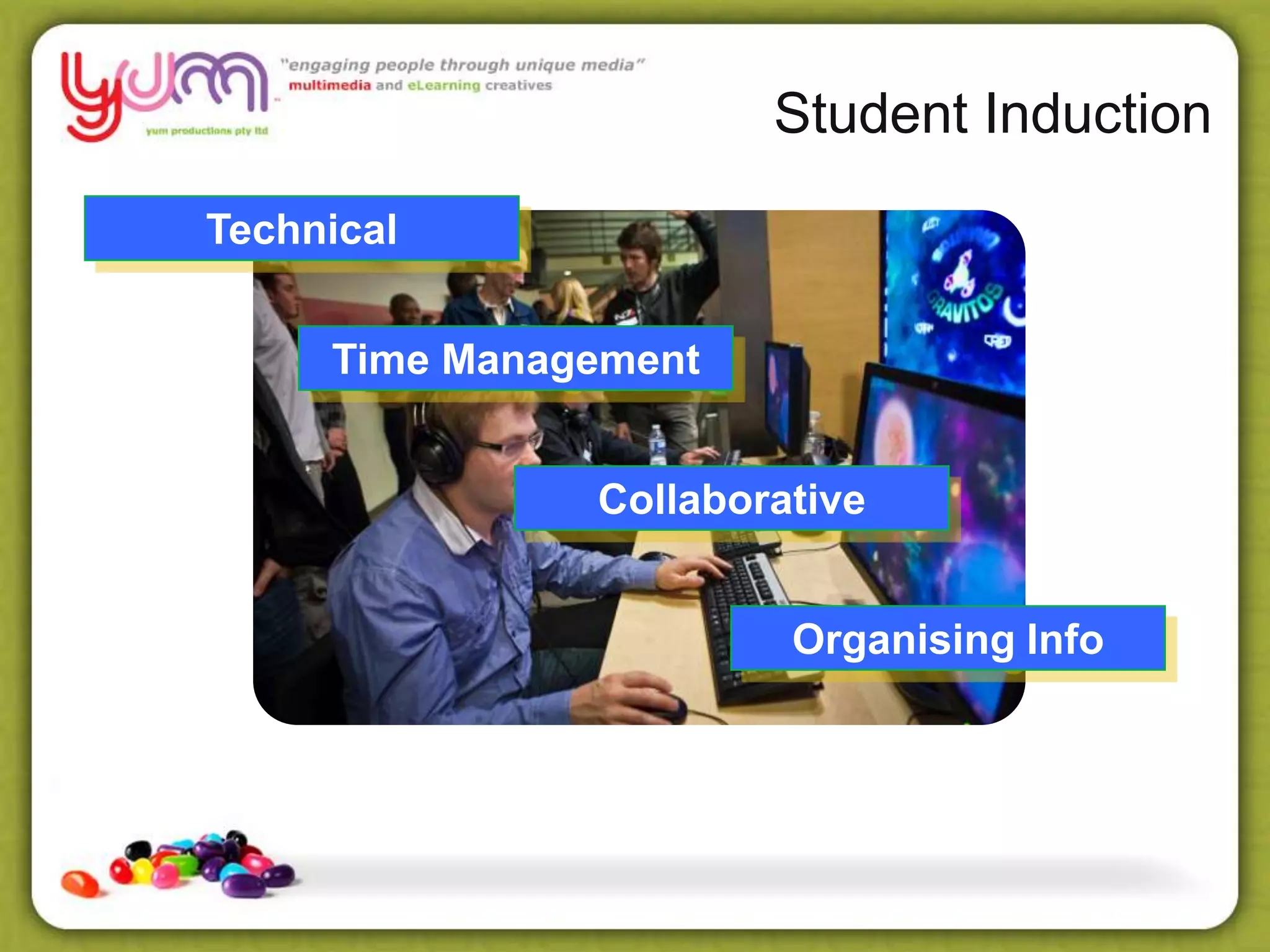 Student Induction
Technical
Time Management
Collaborative
Organising Info
 