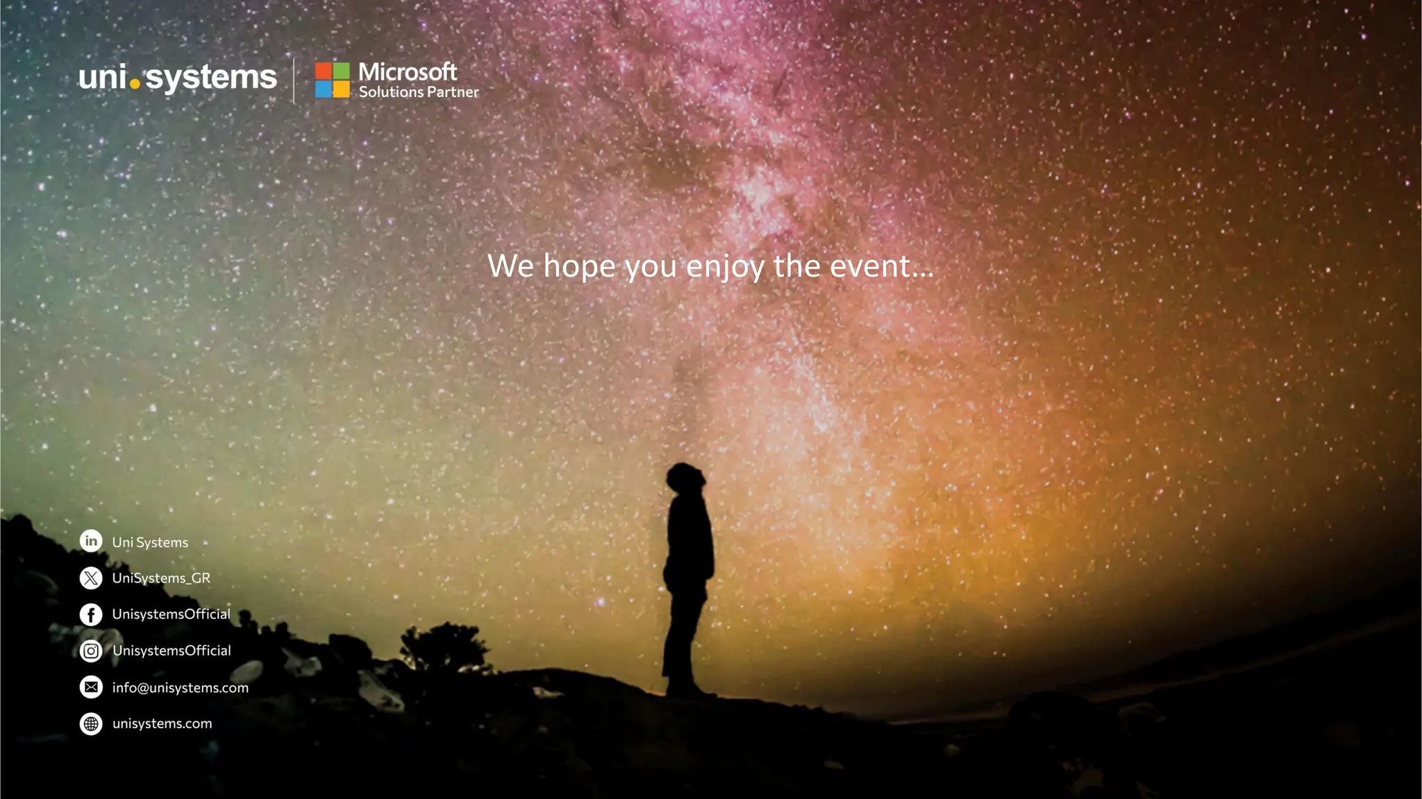 We hope you enjoy the event…
 