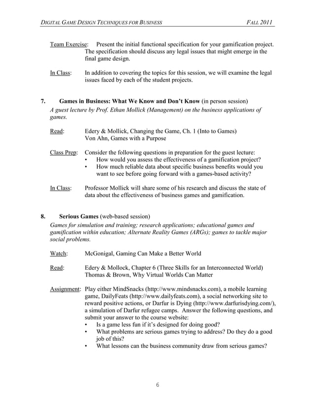 UPenn Wharton Gamification PDF Strategy Video Games Video Game Genres