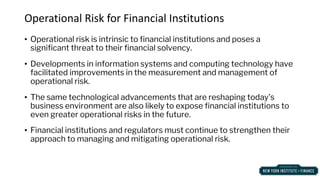 Comprehensive Operational Risk Management in Financial Institutions | PDF
