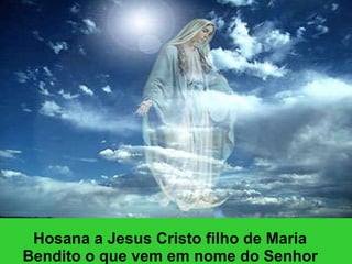 Hosana a Jesus Cristo filho de Maria Bendito o que vem em nome do Senhor 