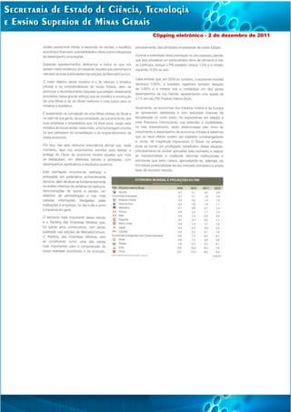 Clipping eletrônico - 2 de dezembro de 2011
 