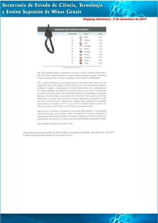 Clipping eletrônico - 2 de dezembro de 2011
 