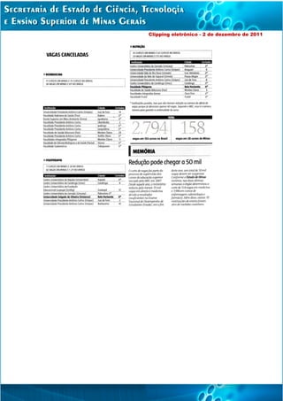 Clipping eletrônico - 2 de dezembro de 2011
 