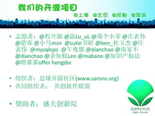 ? ־Ըߣ@̿Դ @¶Lu_uL @ȸСѿ @ׯΰ
  @ @Сmsn @sutie @ben_ @ׯ
  ΰ @mysqlops @ҹ @dianchao @ϼҲ
  @dianchao @֪ȨLeo @mabaoo @֪ʶȨ
  @˭˭offer hengdie

? ֯ߣϢԴ(www.sarons.org)
? ͬ֯ߣ 

? ߣʢԺ
 