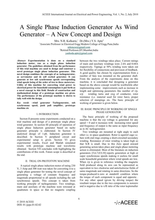 A Single Phase Induction Generator As Wind Generator – A New Concept ...