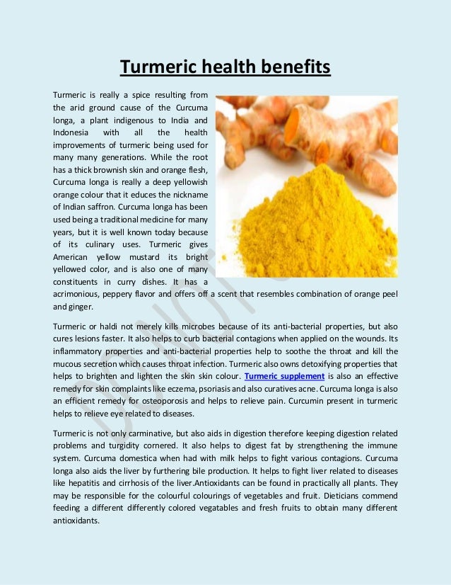 Turmeric benefits