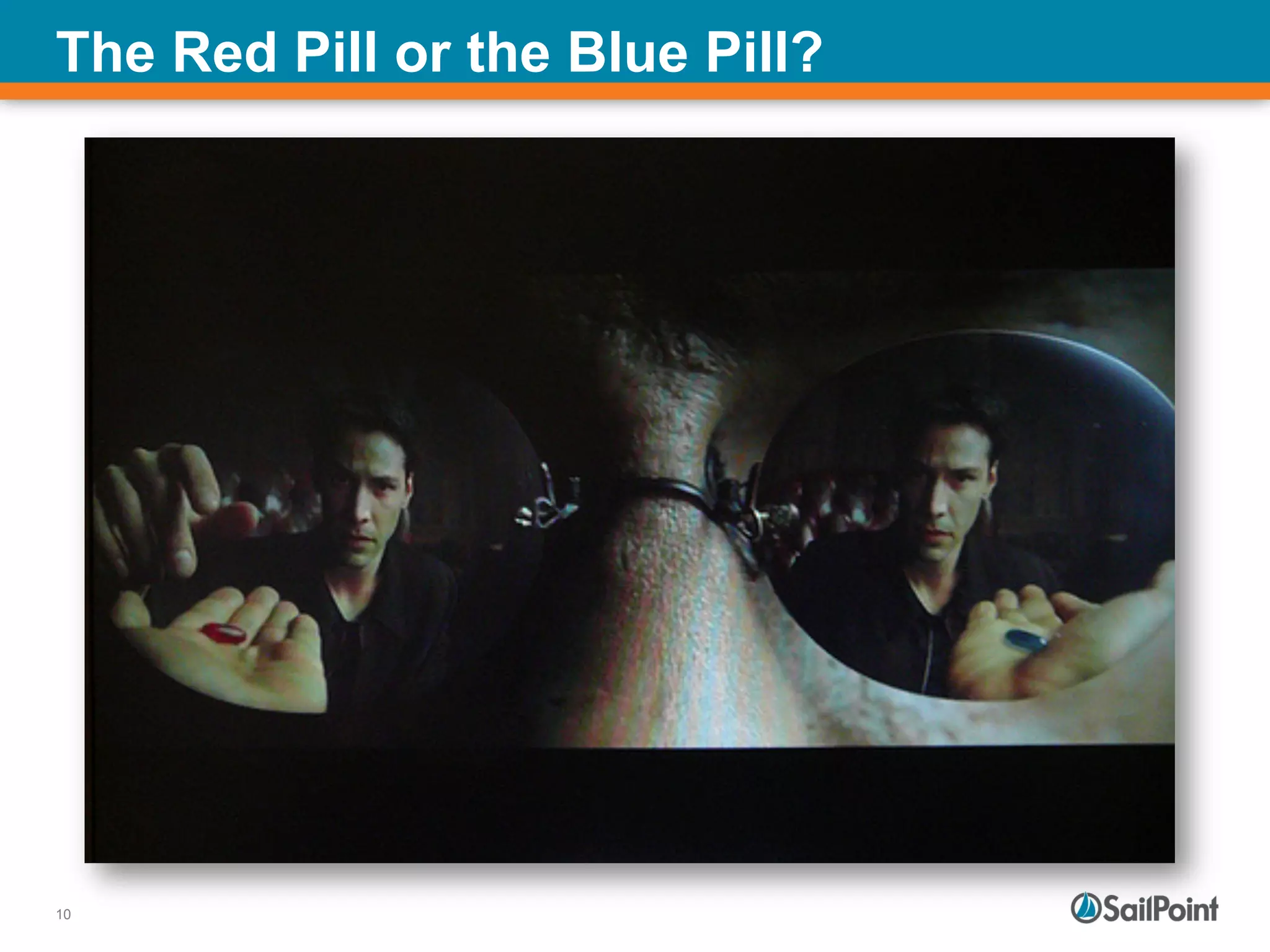 10
The Red Pill or the Blue Pill?
 