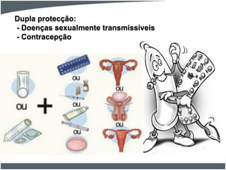 Dupla protecção:
- Doenças sexualmente transmissíveis
- Contracepção

 