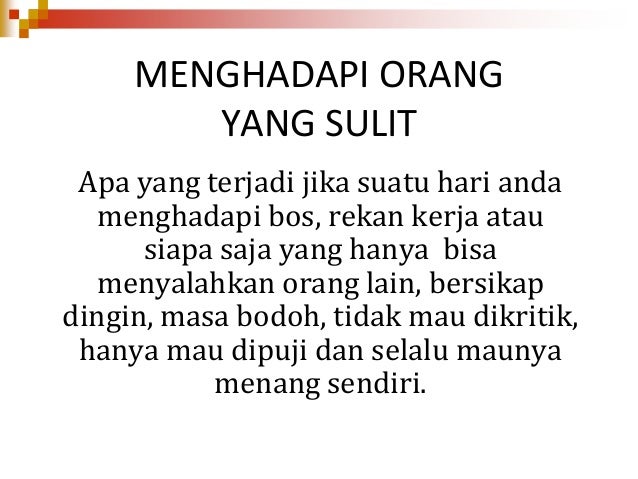 Affectacne: Kata Kata Buat Orang Yang Pengen Menang Sendiri