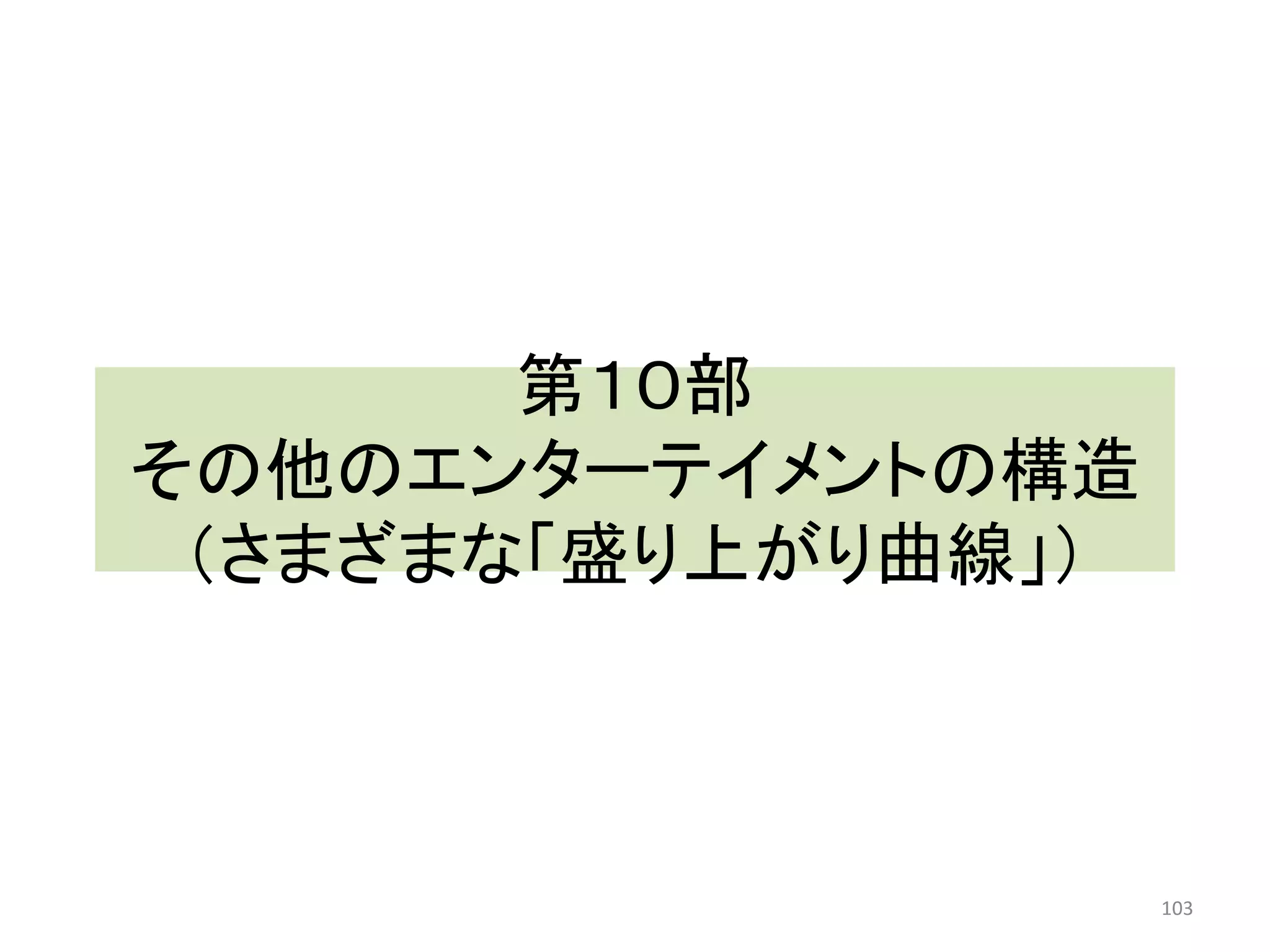 第１０部 その他のエンターテイメントの構造 （さまざまな「盛り上がり曲線」） 103 
 