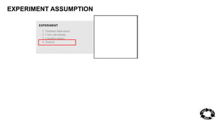 EXPERIMENT ASSUMPTION 
 