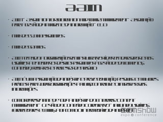 A AIIM AIIM – Association for Information and Image Management – Associação para a gestão da imagem e da informação – EUA mais de 65.000 associados mais de 60 anos  AIIM tem sido a organização sem fins lucrativos líder em dar suporte aos usuários a entender os desafios associados à gestão de documentos, conteúdo, registros e processos de negócio  AIIM é uma associação da indústria e prove educação, pesquisa e melhores práticas para ajudar organizações a achar, controlar e otimizar as suas informações como representante de toda a indústria do Enterprise Content Management – Gestão do Conteúdo Corporativo – incluindo usuários, fornecedores e canais, atua como o intermediário da indústria 