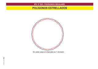 EPV 3º ESO. POLÍGONOS REGULARES 
POLÍGONOS ESTRELLADOS 
En este caso el intervalo es 1 división 
 
