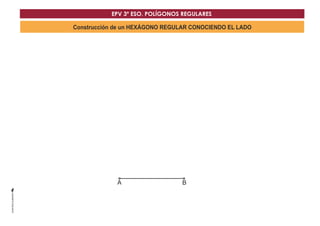 EPV 3º ESO. POLÍGONOS REGULARES 
Construcción de un HEXÁGONO REGULAR CONOCIENDO EL LADO 
AA BB 
 