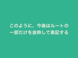 このように、今後はルートの 
一部だけを抜粋して表記する 
 