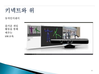 키넥트와
동작인식센서
위
즐거운 게임
활동을 통해
배우는
SW교육
40
 