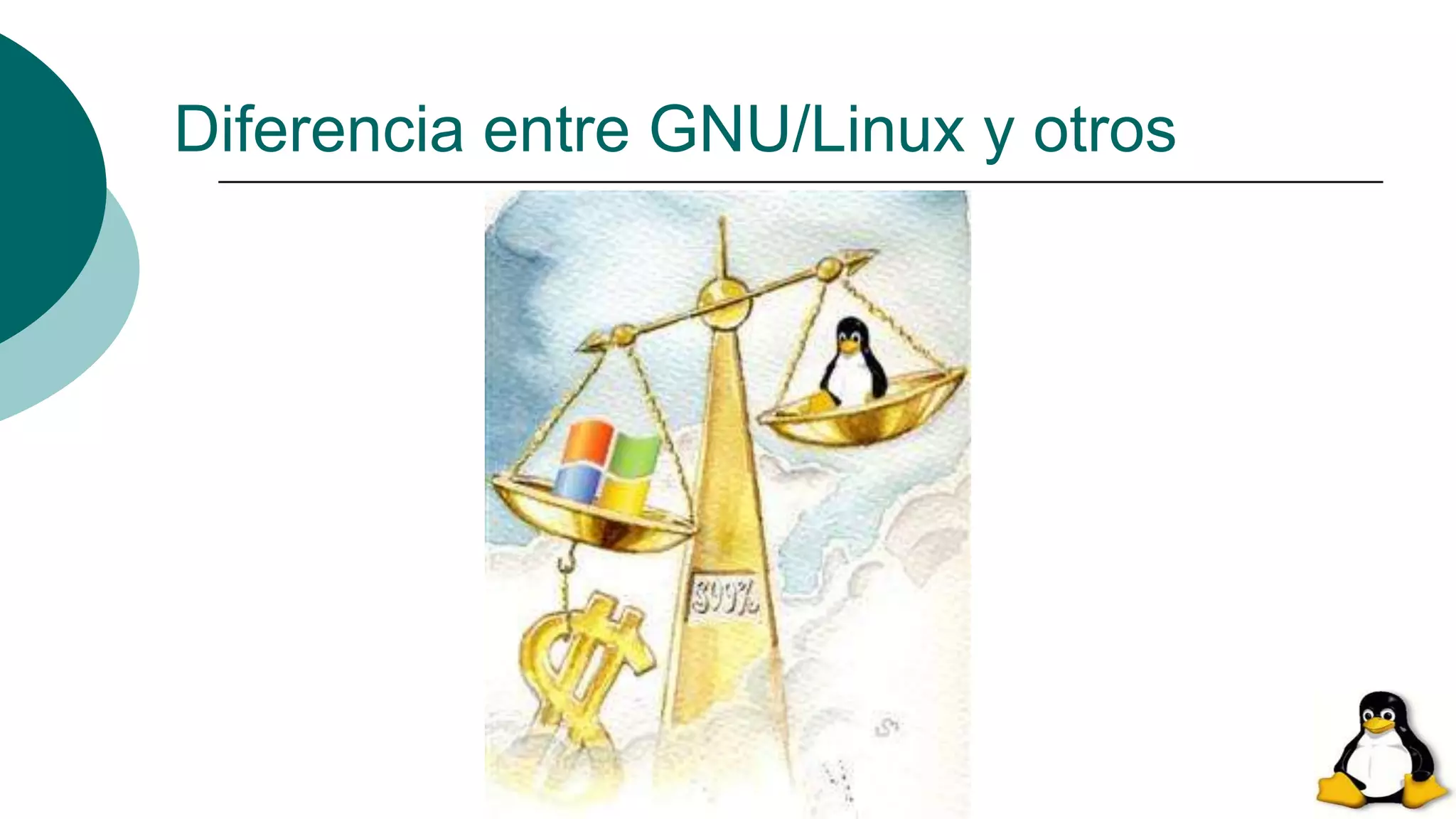 Diferencia entre GNU/Linux y otros
 