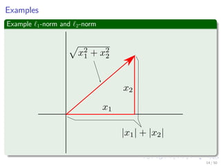Examples
Example 1-norm and 2-norm
14 / 50
 