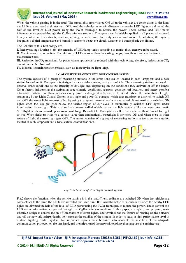 Modern LED Street Lighting System with Intensity Control Based on Veh…