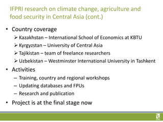 Agricultural transformation and food security under climate change in ...