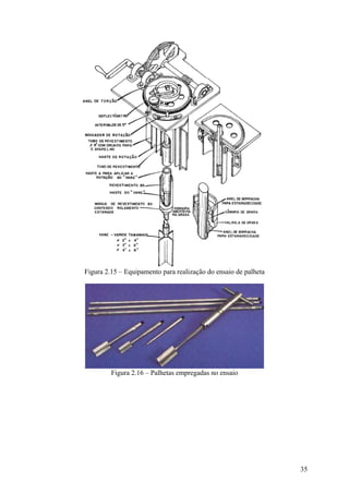 Figura 2.15 – Equipamento para realização do ensaio de palheta
Figura 2.16 – Palhetas empregadas no ensaio
35
 